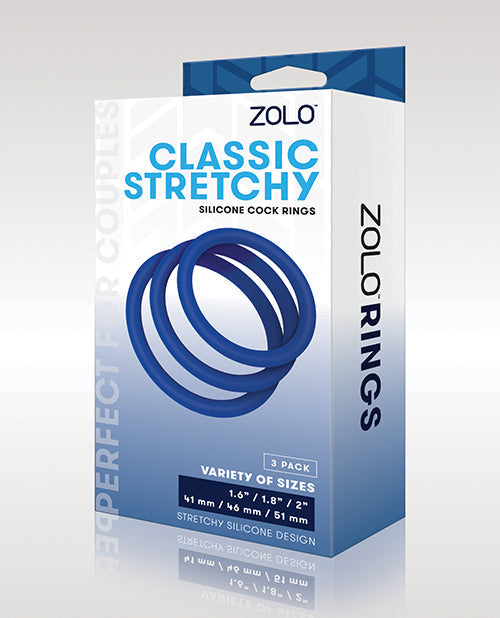 ZOLO Anneaux Péniens en Silicone Souple et Extensible - Bleu