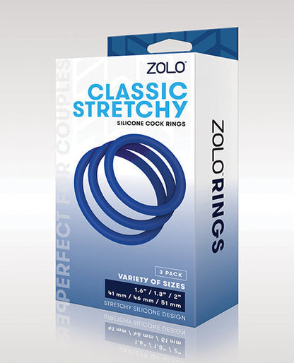 ZOLO Anneaux Péniens en Silicone Souple et Extensible - Bleu