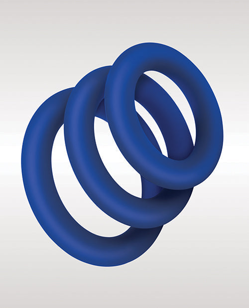 ZOLO Anillos para el pene de silicona extragruesos - Paquete de 3 azul