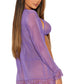 Purple Mesh Bra Set and Robe