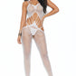 White Petal Net Bodystocking