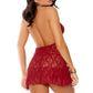 Burgundy Lace Flutter Chemise