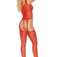 Net and Lace Suspender Bodystocking