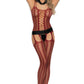 Burgundy Striped Net Bodystocking