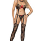 Black Lace Suspender Bodystocking