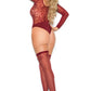 Plus Size Burgundy Swirl Teddy and Stockings