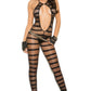 Striped Diamond Net Bodystocking