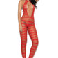 Striped Diamond Net Bodystocking