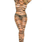 Plus Size Zebra Mesh Bodystocking