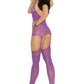 Plus Size Purple Halter Bodystocking