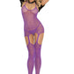 Plus Size Purple Halter Bodystocking