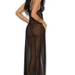 Long Mesh and Lace Lingerie Gown