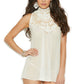 Mesh Mock Neck Chemise