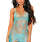 Turquoise Eyelash Lace and Mesh Chemise