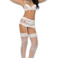 Embroidered Mesh Bra and Garter Skirt