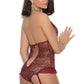 Wine Lace Garter Teddy