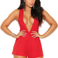 Low Cut Red Romper