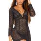 Midnight Lace Long Sleeve Chemise