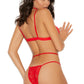 Red Lace Heart Bralette Set