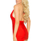 Plus Size Strappy Red Satin Mini Dress
