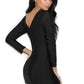 Long Sleeve Lace Up Dress