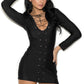 Long Sleeve Lace Up Dress