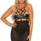 Plus Size Leather and Fishnet Chemise