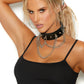 Leather Choker with Studs and Chains