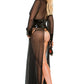 Plus Size Mesh and Vinyl Gown