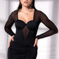 Mesh Long Sleeve Club Dress