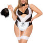 Plus Size French Maid Teddy Set