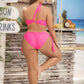 Plus Size Hot Pink Strappy Bikini