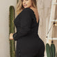 Plus Size Long Sleeve Button Romper