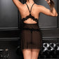 Mesh and Geo Lace Split Babydoll