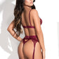 Lace Cage Bra and Garter Set