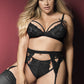 Plus Size Lace Cage Bra and Garter Set