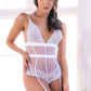 Delicate Lace and Mesh Garter Teddy