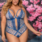 Plus Size Bluebell Mesh and Lace Teddy