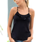 Black Ruffled Spaghetti Top