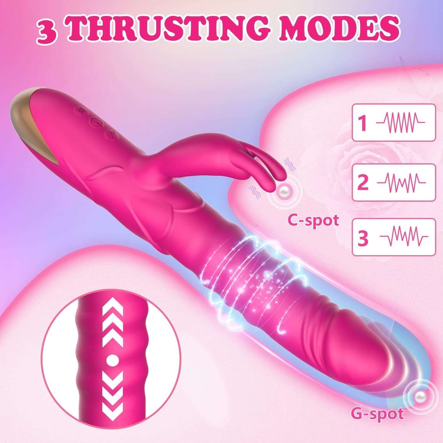 Vibrador de empuje de conejo 3 en 1 PrimeRose