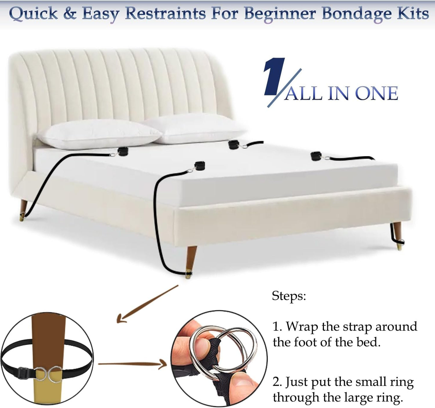 Kit BDSM de sujeción y restricción para cama
