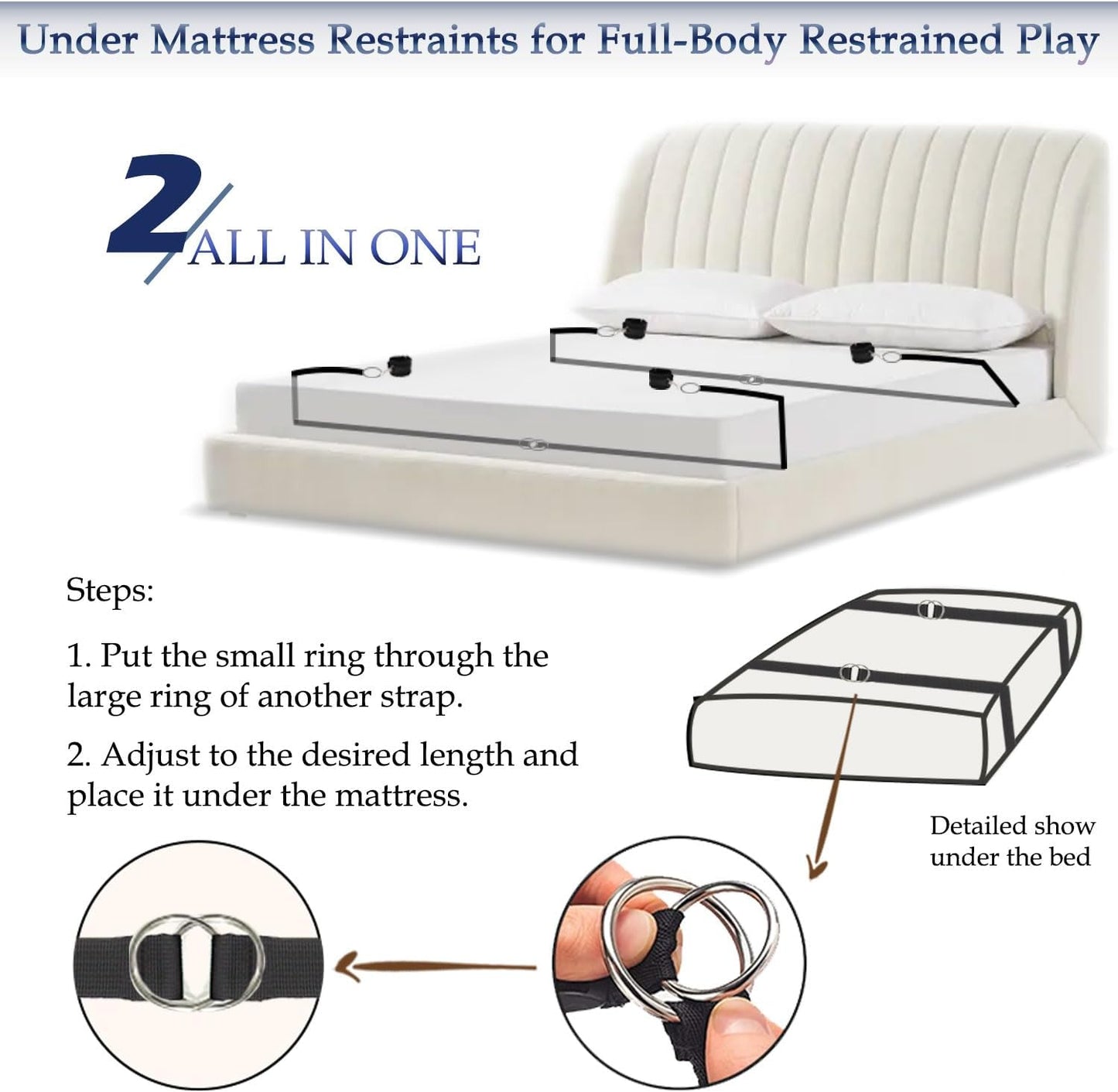 Kit BDSM de sujeción y restricción para cama