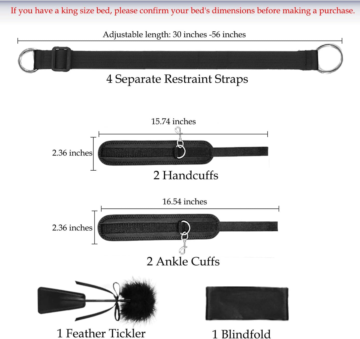 Kit BDSM de sujeción y restricción para cama