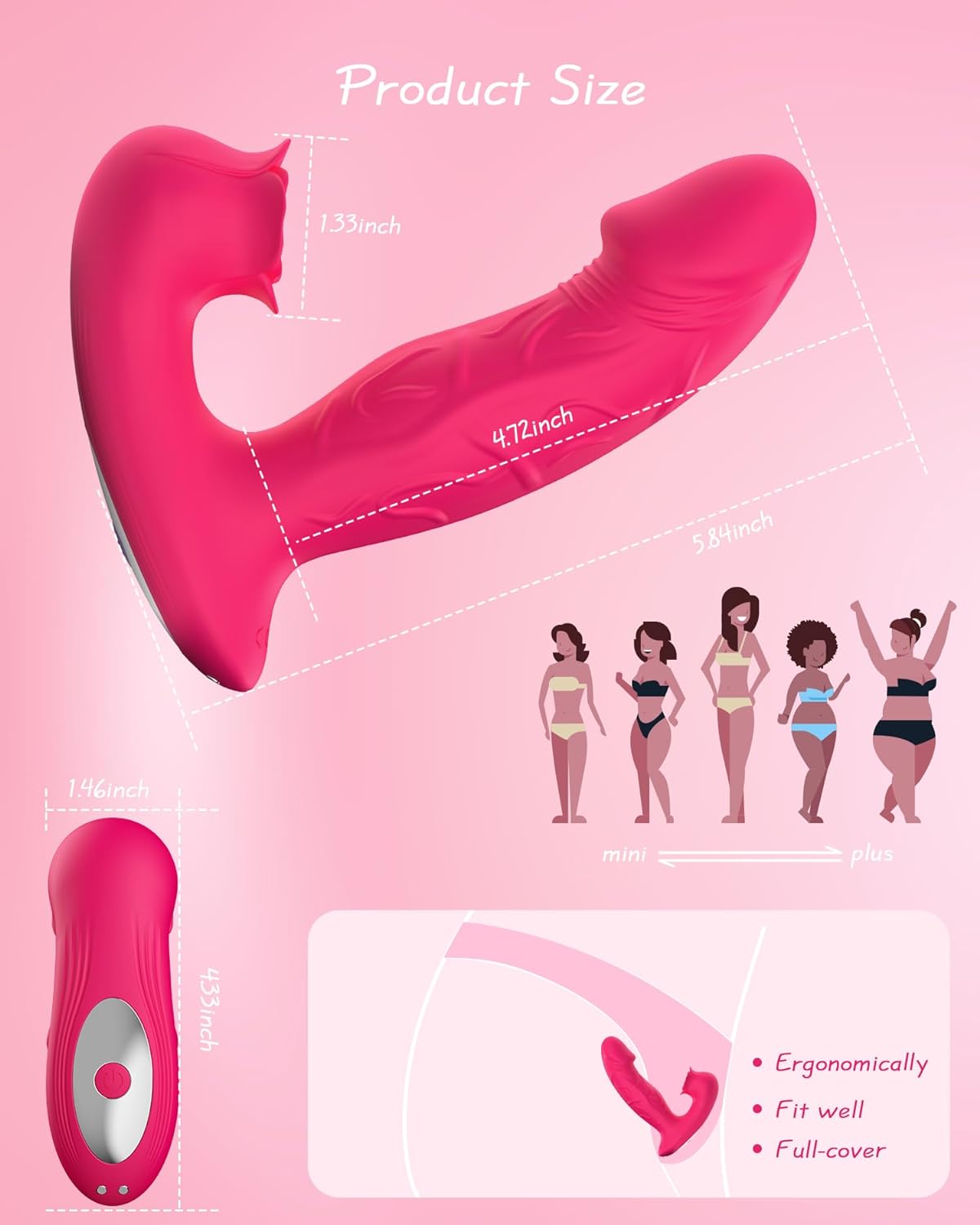 Dildo con estimulación de clítoris de rosa con control remoto