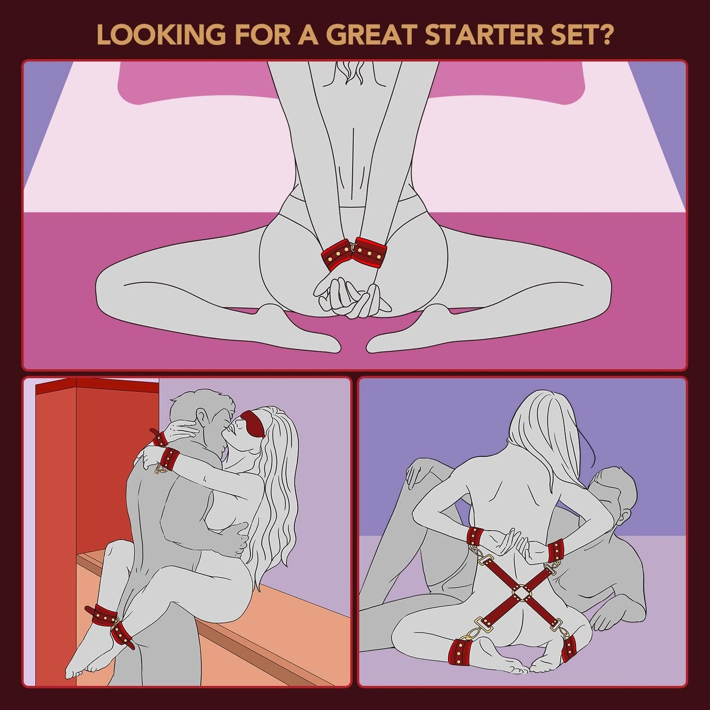 Kit de bondage BDSM para juegos previos
