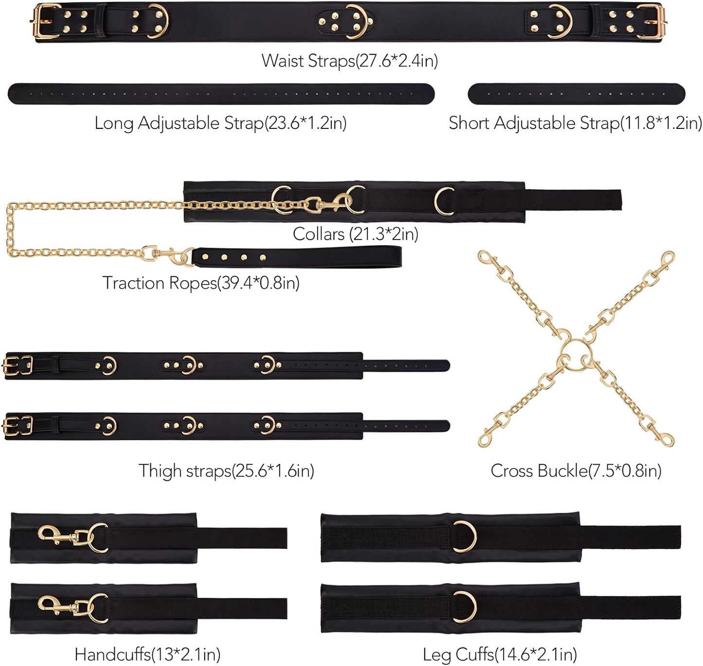 Kit de contrainte BDSM intégral cou-chevilles