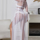 Long Sleeve Mesh Gown Robe