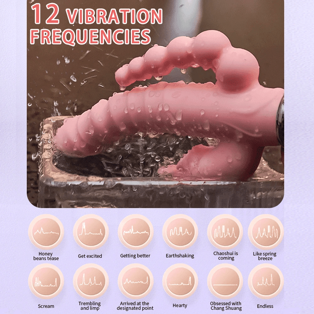 Vibrador de lengua de conejo 3 en 1 TriFusion