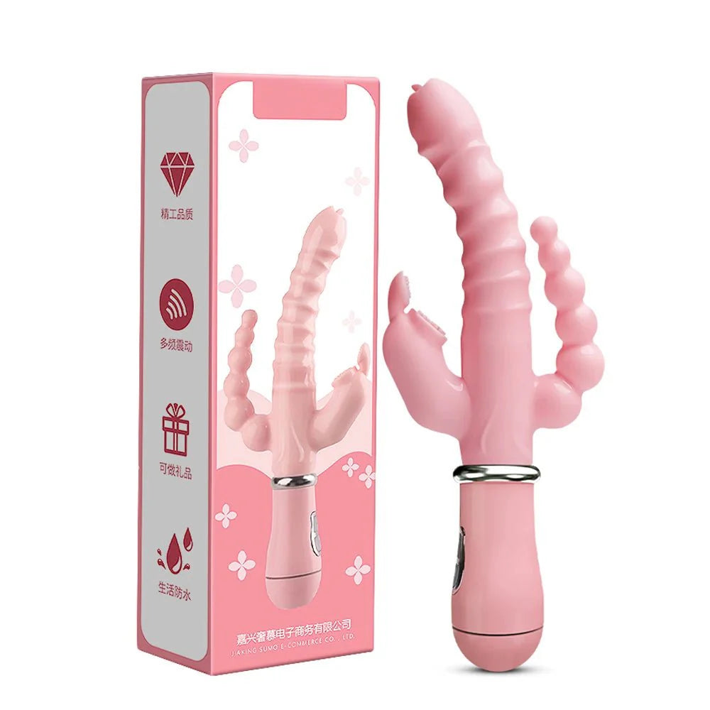 Vibrador de lengua de conejo 3 en 1 TriFusion