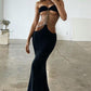 Ultra Sexy Drape Chain Black Dress